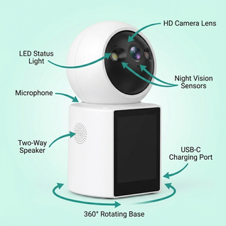PawView 360™ - Auto-Tracking Dog Camera with 2-Way Speak & Video